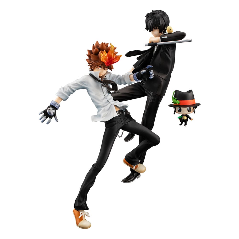 Katekyo Hitman Reborn! GEM Series PVC Statue Tsunayoshi Sawada & Kyoya Hibari & Reborn Set 21 cm